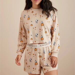 Viral American Eagle Halloween Snoopy Peanuts Fall Pumpkin Plush Pj Pajama